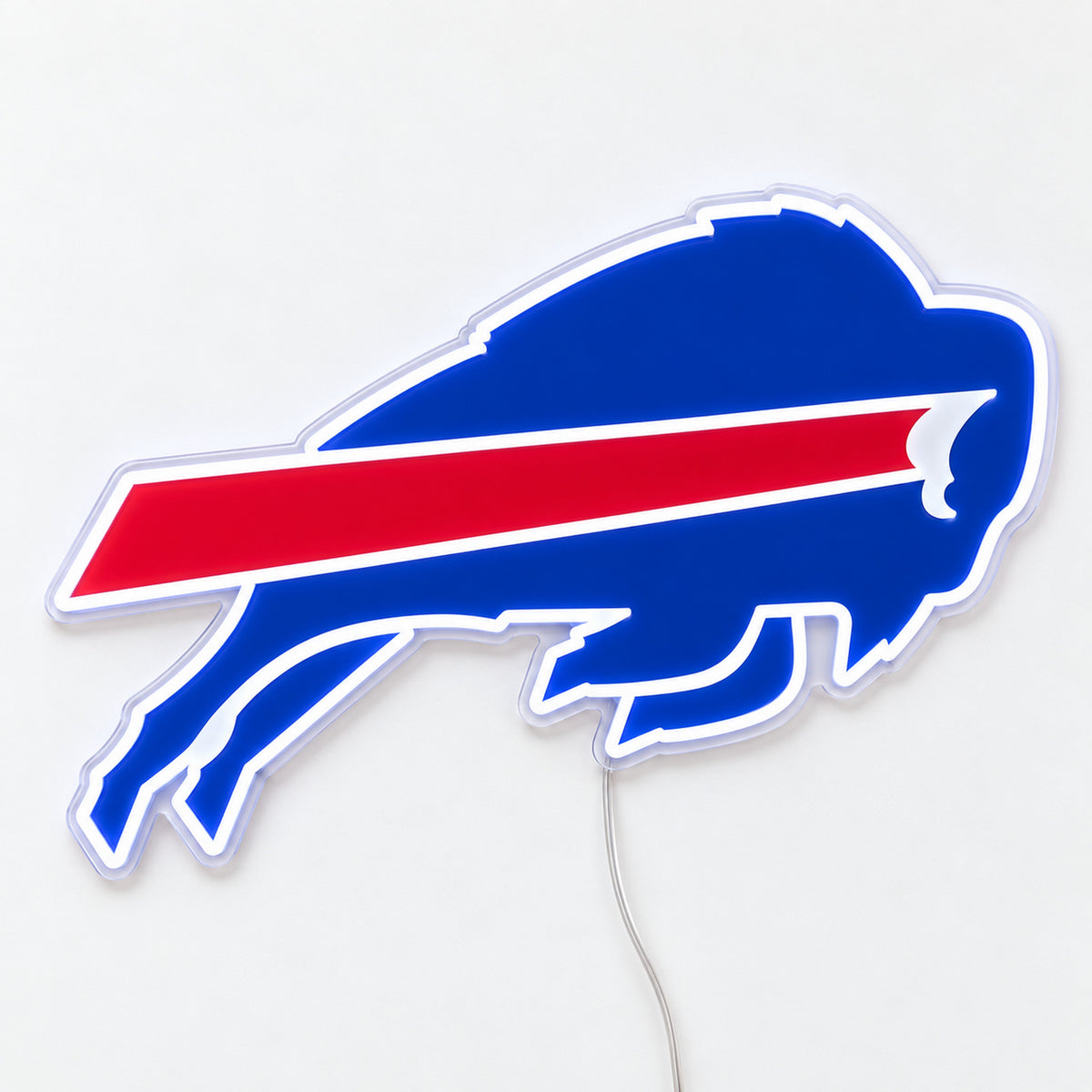 Buffalo Bills LED Neon Sign, featuring illuminated team logo on a light background.