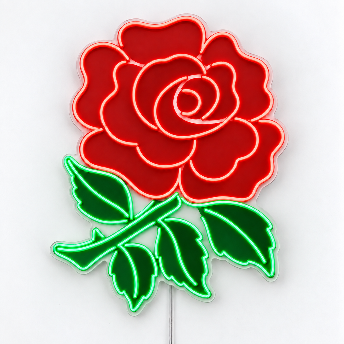 England Rugby LED neon sign with a red rose emblem